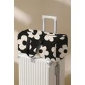 Black Flower Print Quilted Large Duffel Bag