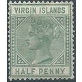 Virgin Islands 1883 SG27 1/2d Dull Green Wmk Cr...
