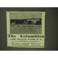 1908 The Columbian Resort Ad - 1,000 Island Park