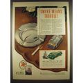 1941 Texaco Havoline Motor Oil Ad - Smoke means trouble