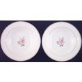 Lot of 2 Noritake Roanne Pink Rose Rim Soup Bow...