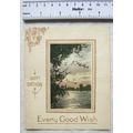 Vintage: Birthday card - sun shining on water