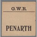 GREAT WESTERN RAILWAY LUGGAGE LABEL - PENARTH (...