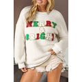 White Christmas MERRY & Bright Chenille Graphic...