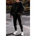 Black Solid Color High Low Pullover and Skinny ...