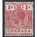 Grenada 1921 SG113 1d Carmine-Red Mounted Mint....
