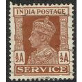 India 1939 Service Issue ½a Red Brown SGO144 GU