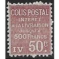 France Pa Mi 58: 50 c. medium brown Parcel Stamp