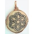 Celtic Knotwork Scrimshaw Copper Wire Wrap Pend...