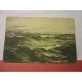 ROUGH SEAS unused antique postcard, C.W.Faulkne...