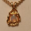 Gold Nugget Opal Necklace Gold Cable Chain 24" ...