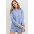 Women's French Terry Hood With V-neck Long Slee...