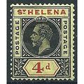 St Helena 1913 SG85 4d Black & Red/Yellow Mount...