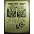 1958 SAS Airlines Ad - Double bonus to all Europe