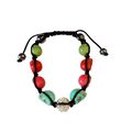 Skull Bracelet Woman Beads Adjustable Black Cor...
