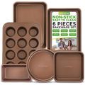 Nutrichef 6-Piece Nonstick Bakeware Set, Carbon...
