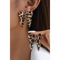 Gold Leopard Print Bow Knot Shape Plated Alloy ...