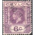 Ceylon 1912 - SG343 - 6c violet - KGV - used