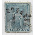 BARBADOS 1870 PENNY BLUE USED SG23 NO WMK DETECTED