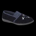 Ladies Navy Blue Slippers with Elastic Front Di...