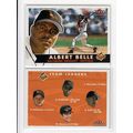 TWO 2001 Fleer Tradition Albert Belle cards #111, #439 Orioles checklist