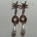 Star Fish Earrings Faux Pearl Teardrop Dangle P...