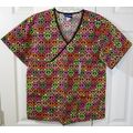 NEW Med + Wear SS Peace Signs Scrub Scrubs Top,...