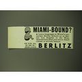 1950 Berlitz School of Language Ad - Miami-Bound?