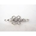 Small silver geometric design metal hair clip b...