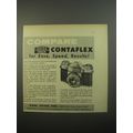 1956 Zeiss Contaflex Camera Ad - Compare Contaflex for Ease, Speed