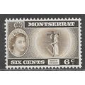 MONTSERRAT 1953 QE2 SIX CENT COLONY BADGE MINT MH