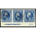 347, Used XF 5¢ PL# And Imprint Strip of Three ...