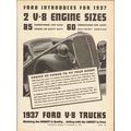ford motor company 1937 two v-8 engine sizes po...