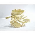 Medium size gold textured metal leaf hair claw ...