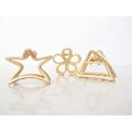 Medium/small gold metal star flower or triangle...