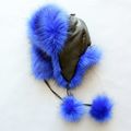 Women Kids Fur Faux Fox Ushanka Trapper Hat Win...