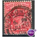 GB stamps 1902-10 KEV11 - 1d SG219 London 71