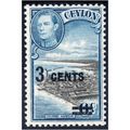 Sg398 3c on 6c black & blue un mounted mint (U101)