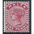 Malta 1890 SG22 1d Carmine Wmk Crown CA Mounted...