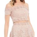 City Vibe Off-the-Shoulder Top With Lace Skirt ...