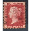 Sg43 1d red plate 222 Very fine used "J I" (REDS)
