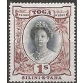 Tonga 1942 SG80 1/- Black & Red-Brown Mounted Mint