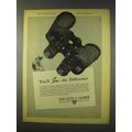 1947 Bausch & Lomb Binocular Ad - See Difference