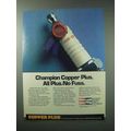 1984 Champion Copper Plus Spark Plugs Ad - No Fuss