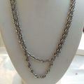 Silver Singapore Chain Necklace Interlocking Si...