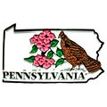 Pennsylvania State Outline with Ruffed Grouse a...