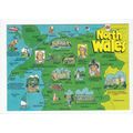 North Wales Map Postcard John Hinde 2WS 435