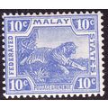 FEDERATED MALAY STATES 1919 10c Leaping Tiger b...