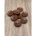 20mm Brown Wooden Buttons 2 Hole Oval Sewing Kn...