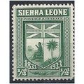 Sierra Leone 1933 SG168 1/2d Green Mounted Mint...